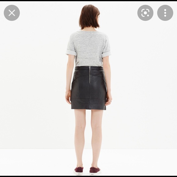 Madewell Black Leather Pebbled Mini Skirt 6 - Picture 2 of 8